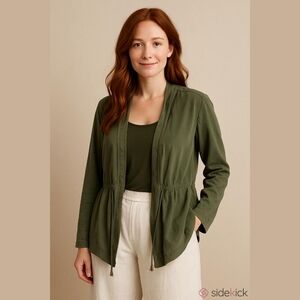 Reitmans Green Draped Utility Jacket - Size 16 - Like New